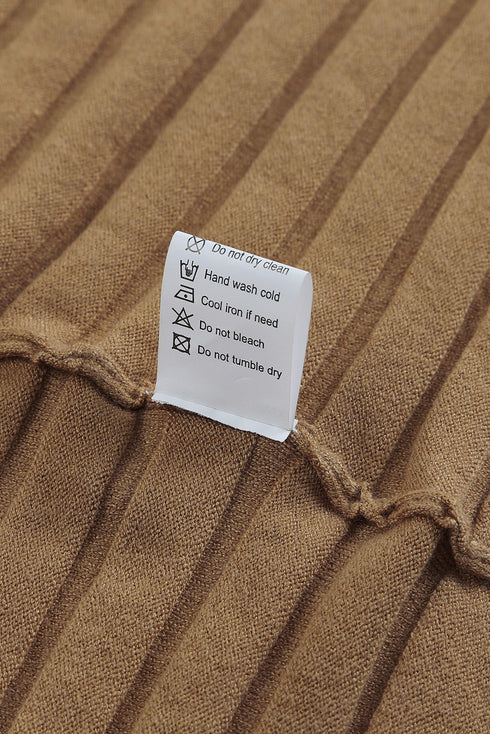 Ribbed Open Front Knit Cardigan